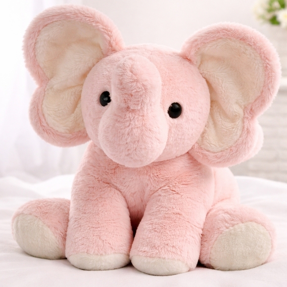 Uoozii Elephant Plush Pink Large Ears Soft Weighted Stuffed Animal - Picture 1 of 13